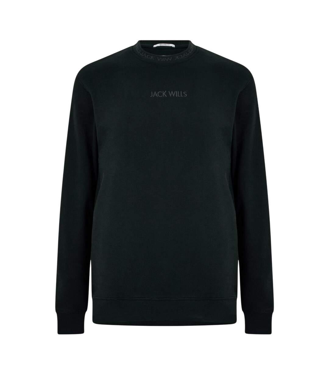 Mens Jacquard Crew Neck Sweatshirt Black Jack Wills-2