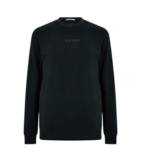 Mens Jacquard Crew Neck Sweatshirt Black Jack Wills