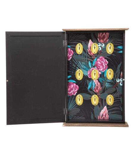 Boîte à Clés Design Flower 38cm Noir