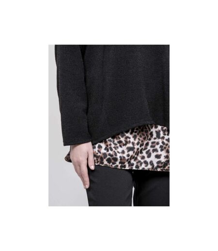 Pull 2 en 1 chemise léopard KUBILA - Dona X Lisa