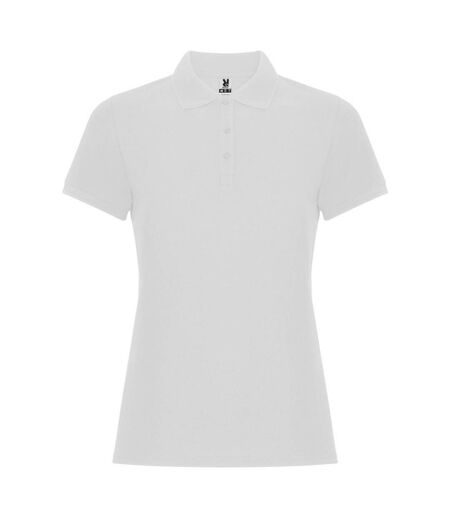 Womens/ladies pegaso premium short-sleeved polo shirt white Roly
