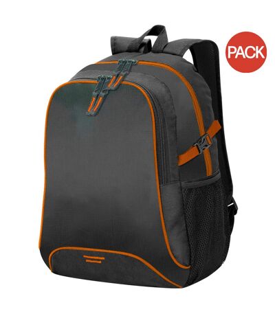 Lot de 2  Osaka sac à dos basique 30 litres taille unique noir/orange Shugon