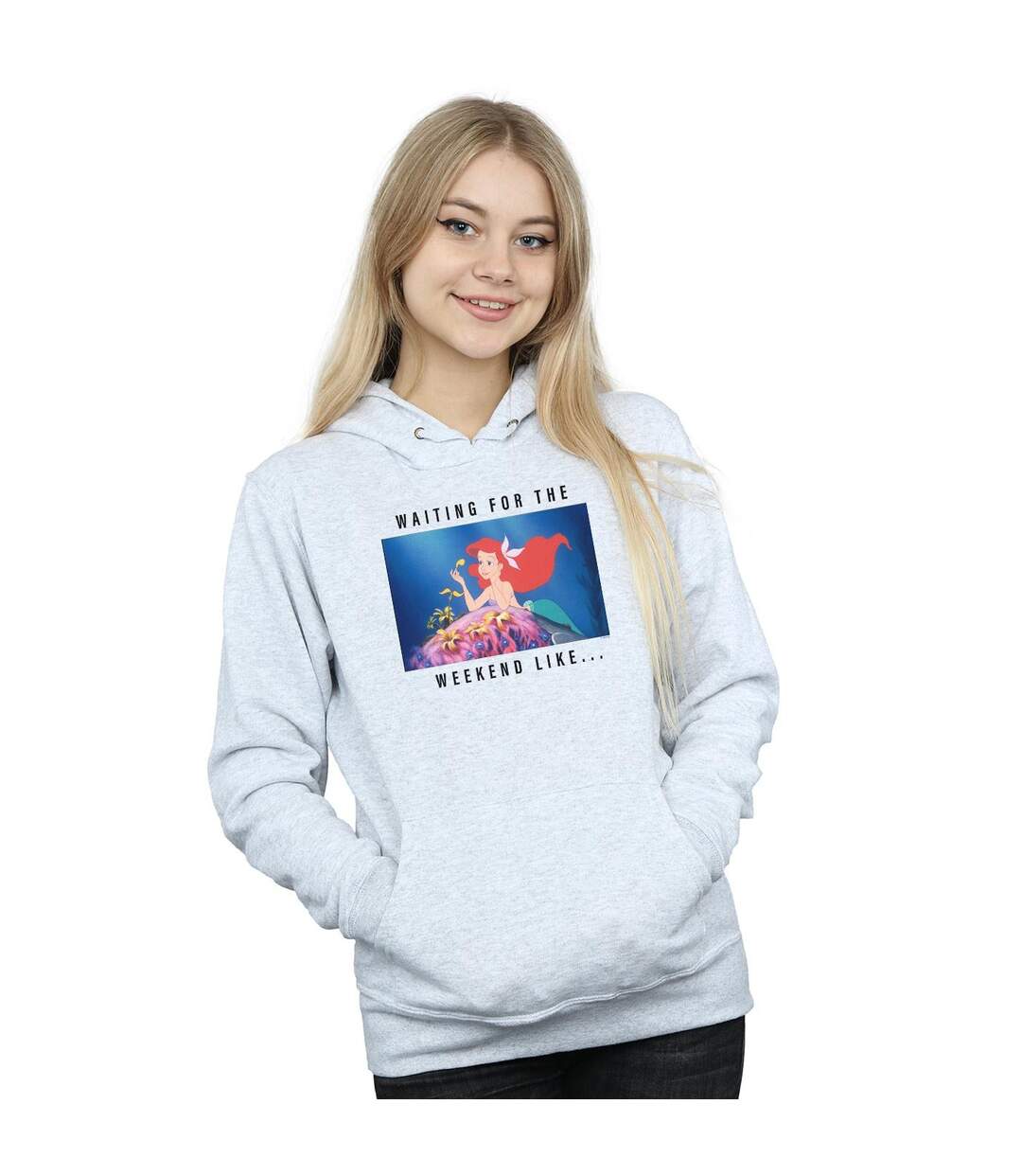 Disney Princess - Sweat à capuche ARIEL WAITING FOR THE WEEKEND - Femme (Gris chiné) - UTBI12581-2