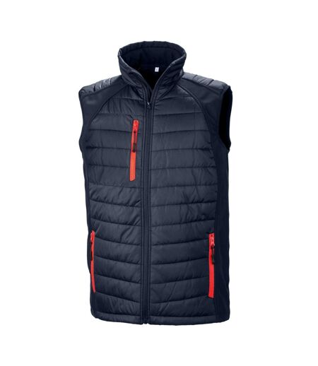 Doudoune Sans Manches Compass Homme Bleu Marine Rouge Result Genuine Recycled