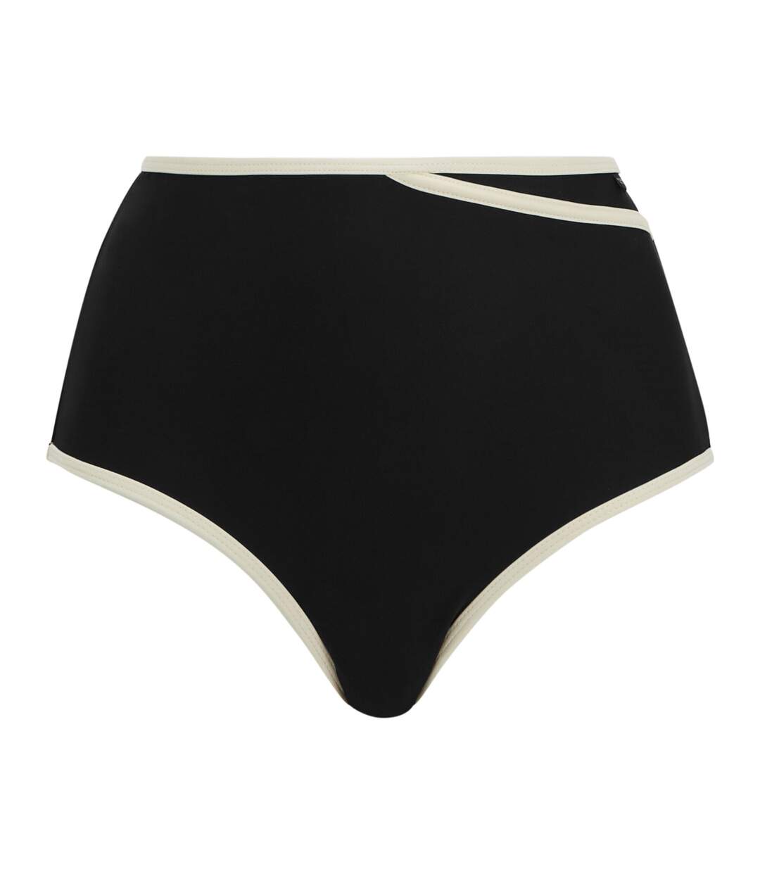 Bas De Maillot De Bain Extensible À Taille Haute Effet Gainant Motif/style Bord Contrasté Kyra Femme Noir Regatta-2