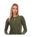Womens/ladies Series-3 Nylon Long-sleeved Top Khaki Green Skins-3