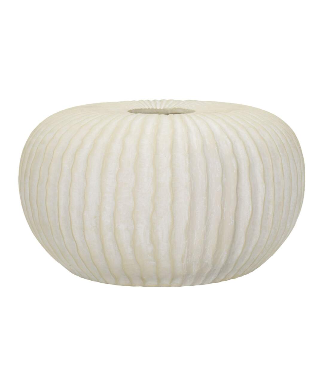 Vase Design Rainuré Icicle 40cm Crème-1