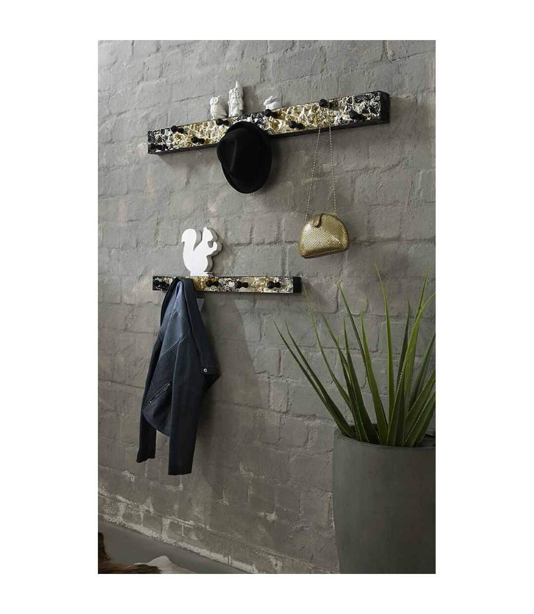 Patère Murale Design Matia 115cm Noir-2