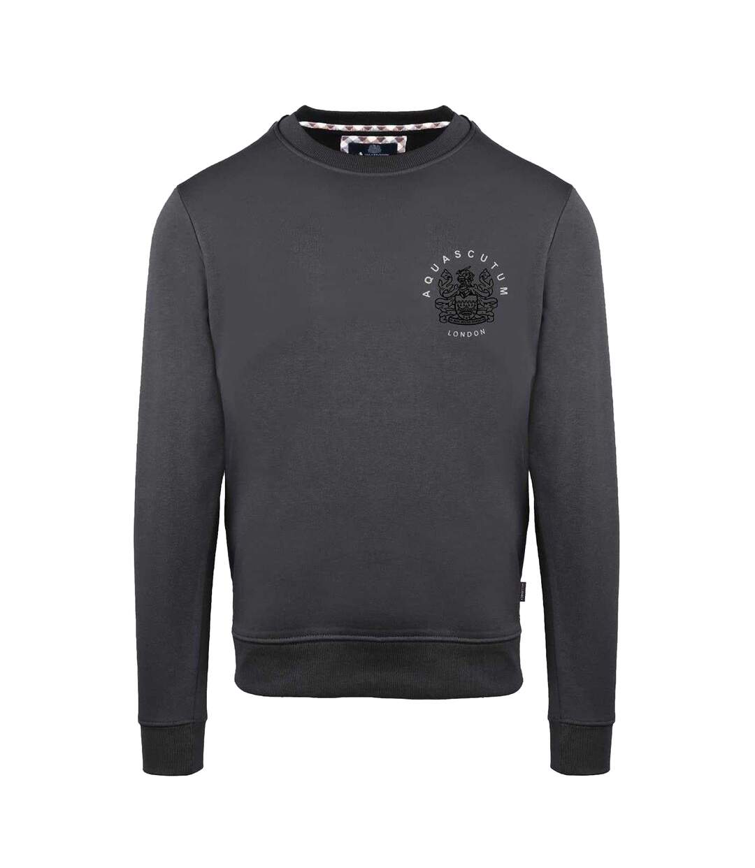 Mens Crew Neck Long-sleeved Sweatshirt Antracite Aquascutum-1