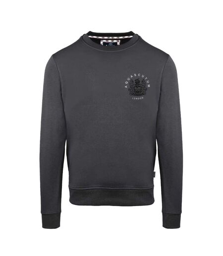 Mens Crew Neck Long-sleeved Sweatshirt Antracite Aquascutum