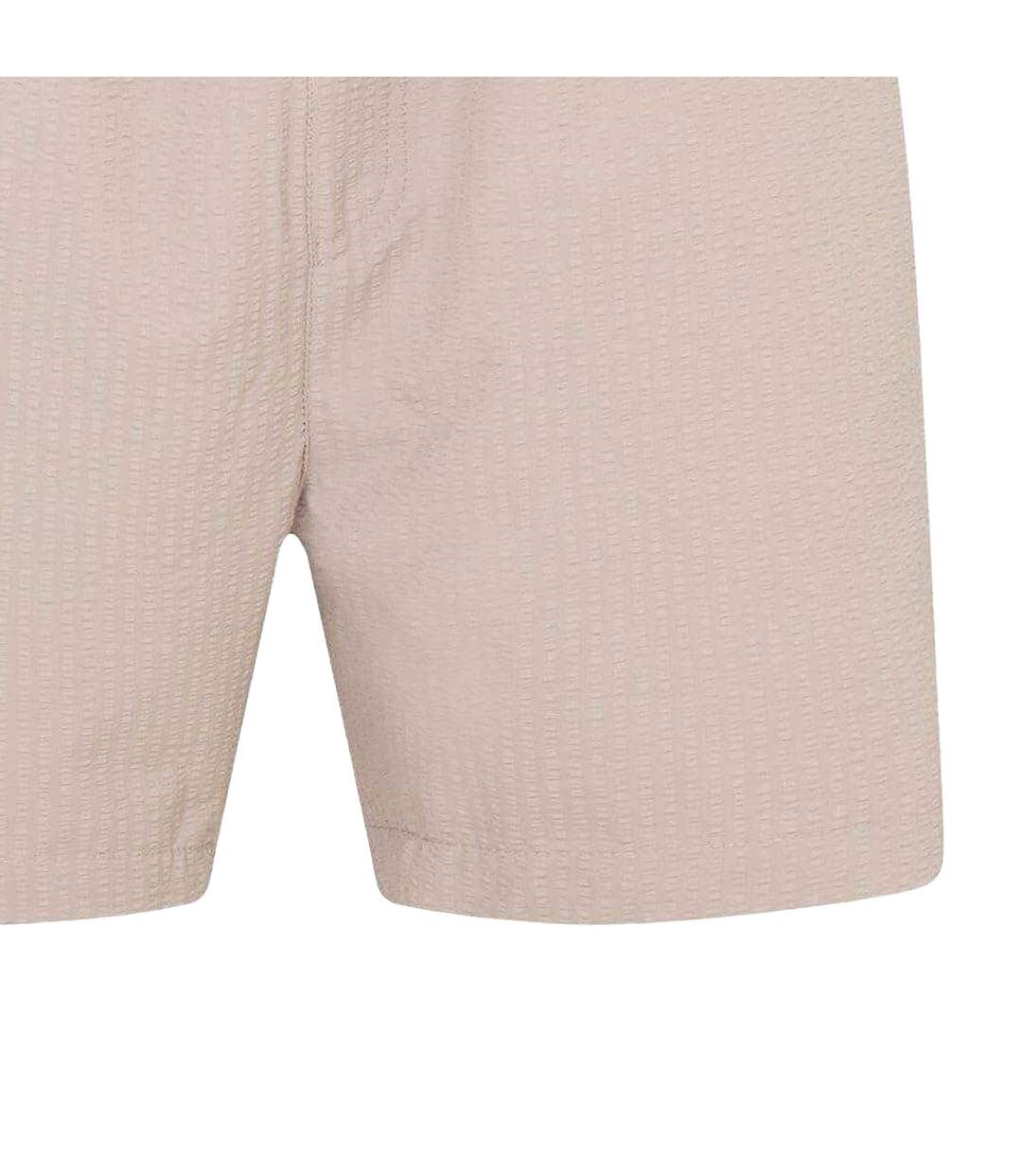 Mens Textured Relaxed Fit Swim Shorts Taupe Threadbare-3
