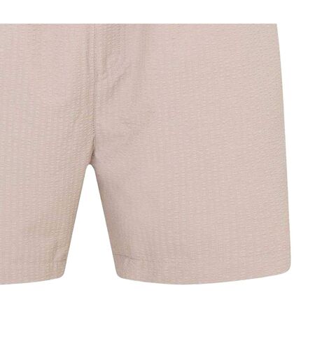 Mens Textured Relaxed Fit Swim Shorts Taupe Threadbare