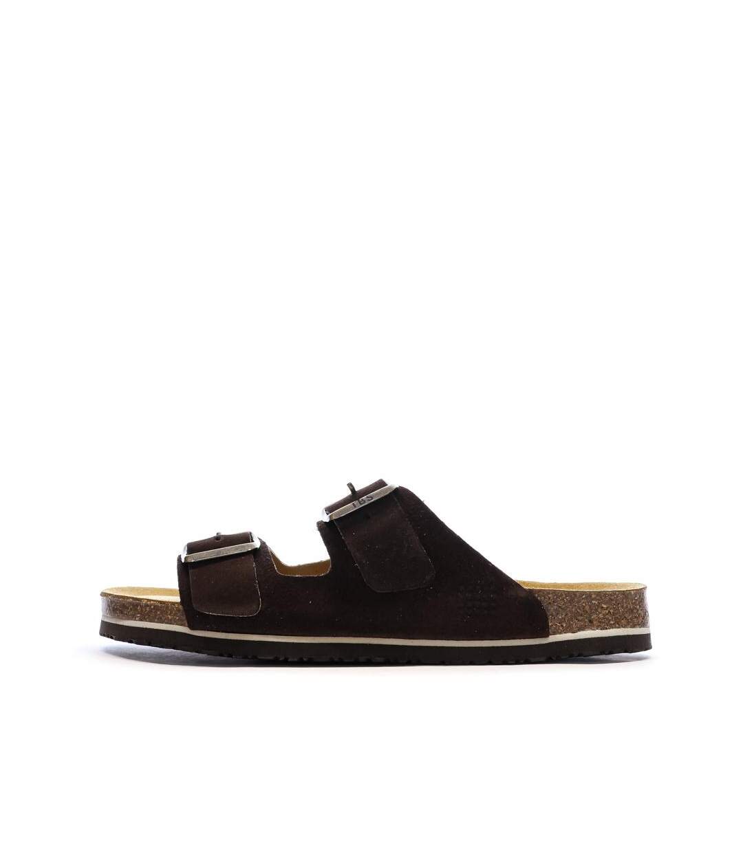 Sandales marron homme tbs mule cow split suede quatar-1