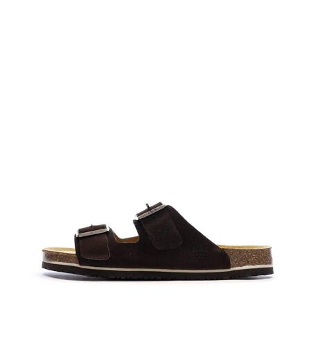 Sandales marron homme tbs mule cow split suede quatar