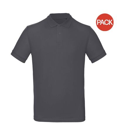 Pack of 2  Mens inspire polo  dark grey B&C