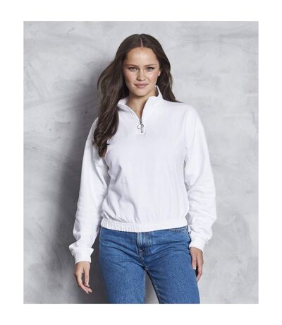 Womens/ladies Just Hoods Crop Sweatshirt Arctic White Awdis