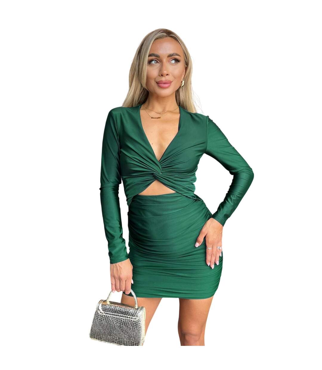 Robe Courte Motif/style Découpé Femme Vert AX Paris-2