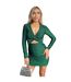 Robe Courte Motif/style Découpé Femme Vert AX Paris-2