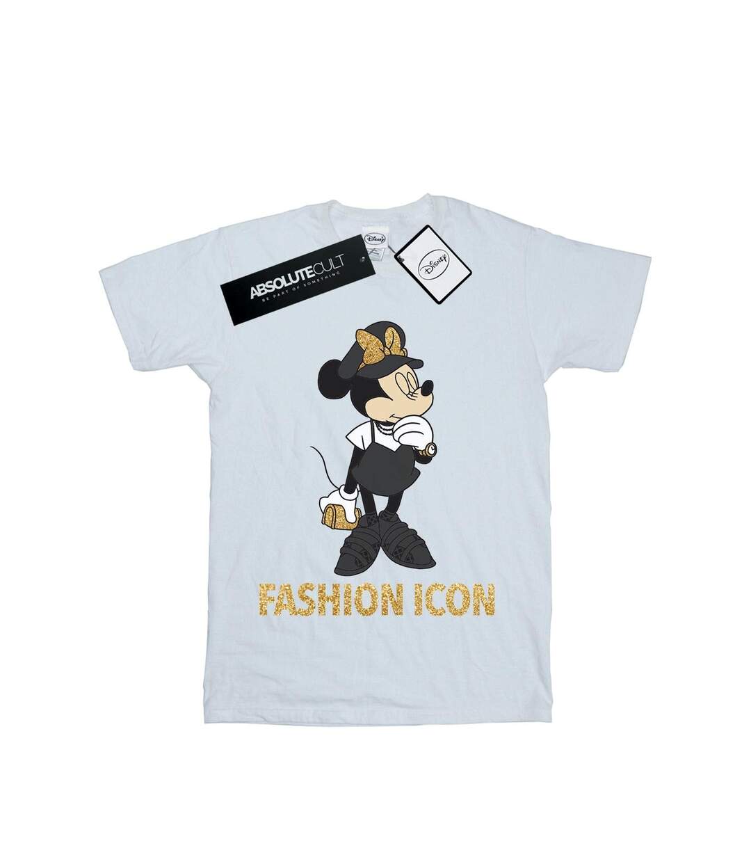 Disney Femme/Ladies Minnie Mouse Fashion Icon Cotton Boyfriend T-Shirt (Blanc) - UTBI37126-1