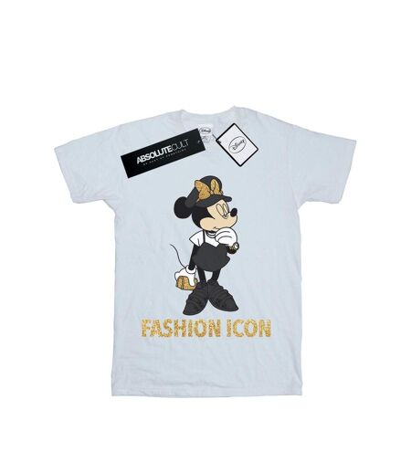 Disney Femme/Ladies Minnie Mouse Fashion Icon Cotton Boyfriend T-Shirt (Blanc) - UTBI37126