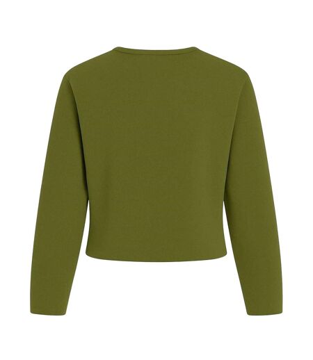 Womens/ladies Ribbed Button Slim Cardigan Khaki Green I Saw It First