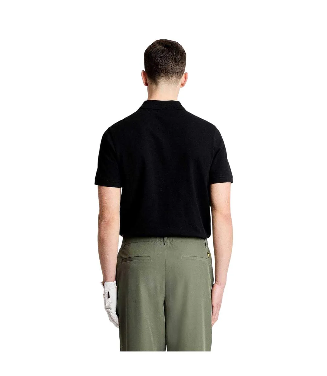 Mens Short-sleeved Golf Polo Shirt Jet Black Lyle & Scott-3