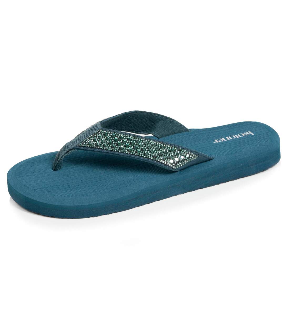 Isotoner Tongs femme sandales plage d'été, semelles eva légères et confortable-1