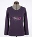 MAYFLOWER SH1060 – Tee-shirt manches longues violet col rond sérigraphié pour un style audacieux-3