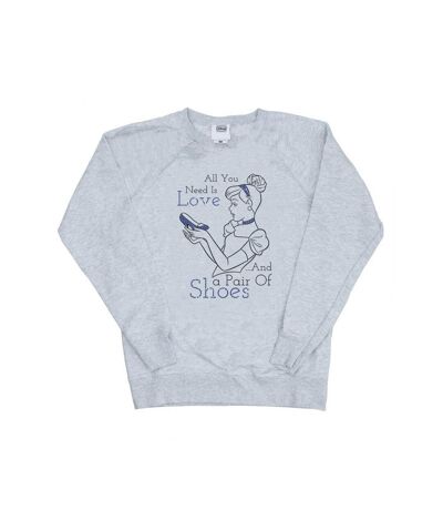 Disney Princess Womens/Ladies Cinderella All You Need Is Love Sweatshirt (Heather Grey)