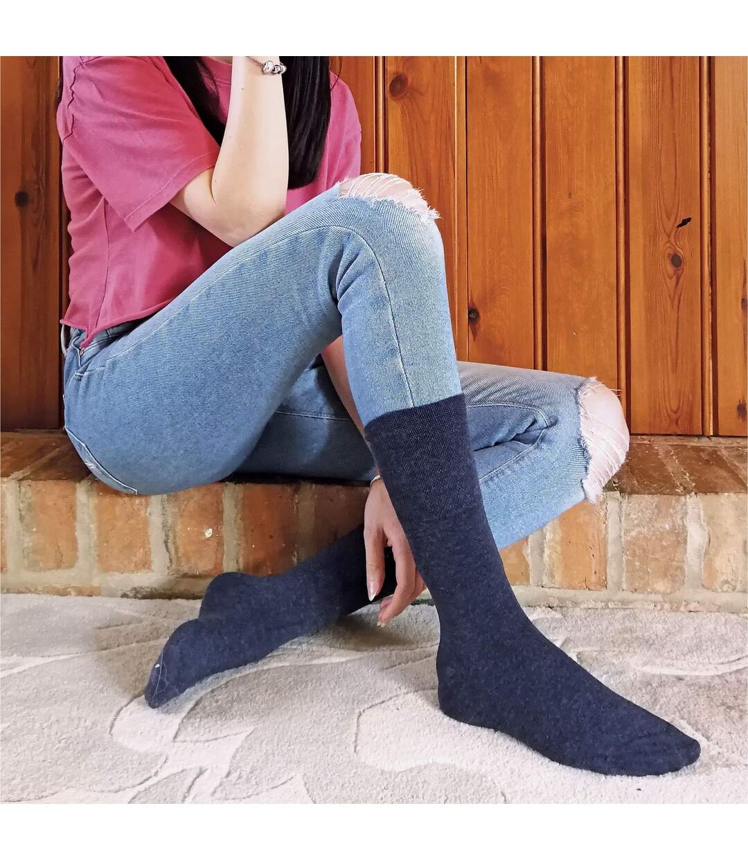 3 Paires Chaussettes Femme Thermiques Diabetiques-4