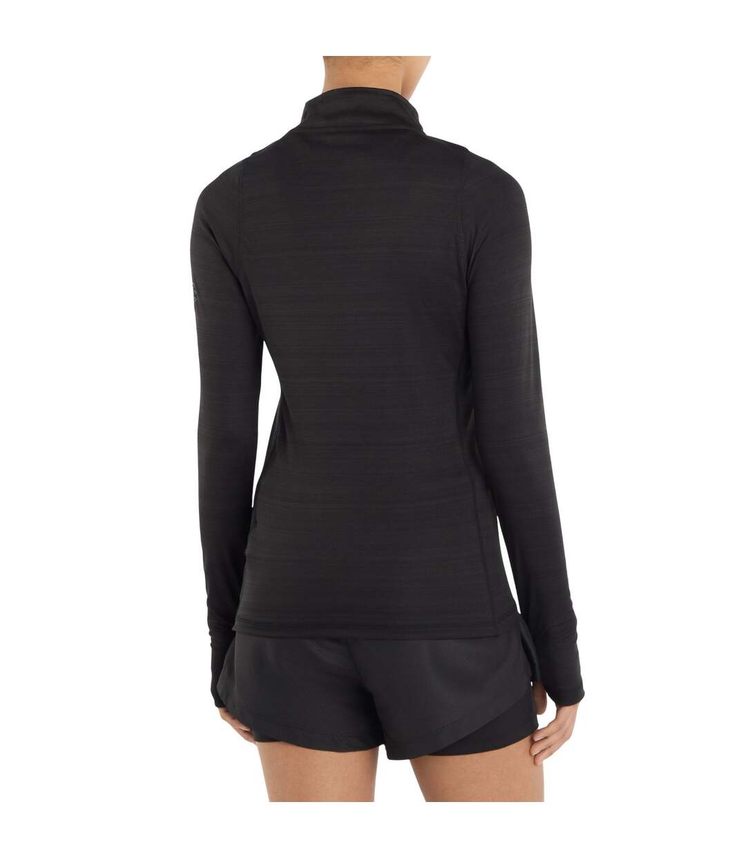 Womens/ladies Pro Training Half Zip Top Black Marl Umbro-2