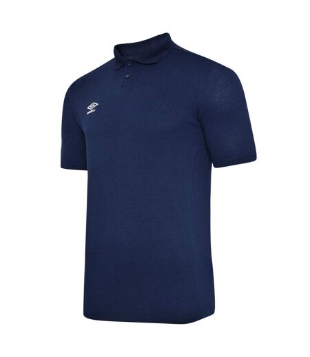 Mens Essential Polo Shirt Dark Navy White Umbro