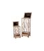 Lot de 2 Lanternes en Bois Fenêtre 34cm Beige-2