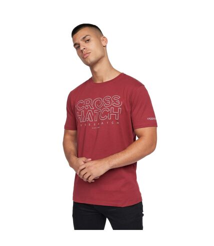 T-shirt helty homme rouge foncé Crosshatch Crosshatch