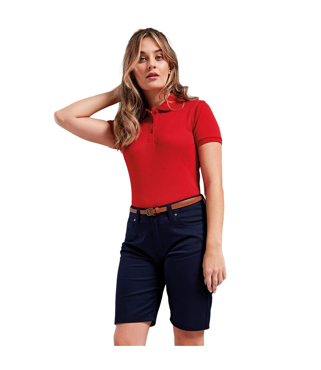 Womens/ladies chino shorts navy Premier