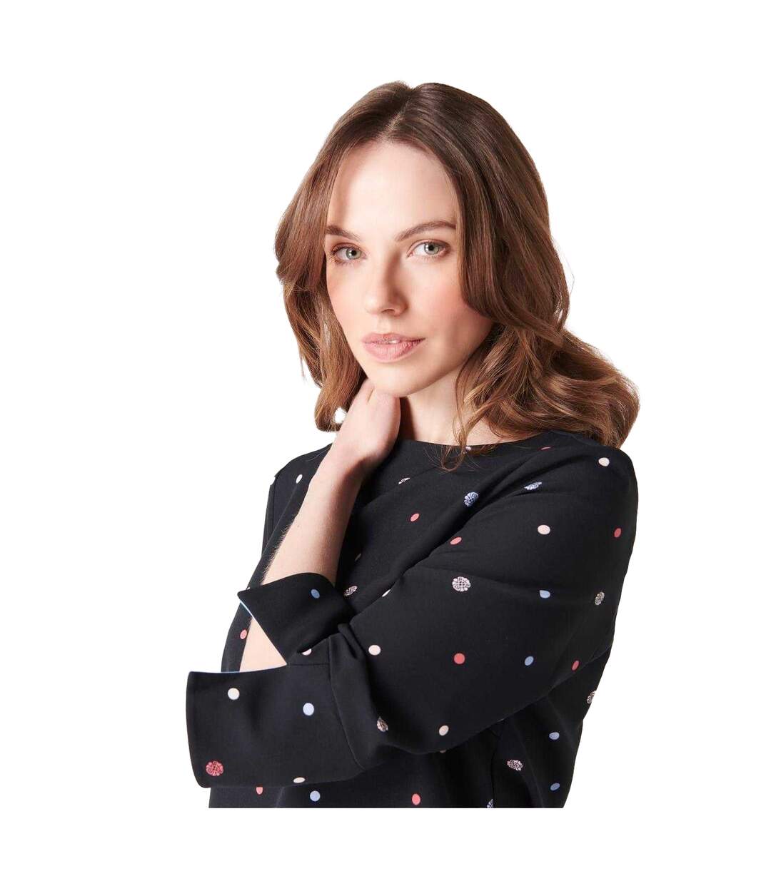Womens/ladies Polka Dot Cuffed Blouse Polka Dot Biba-4
