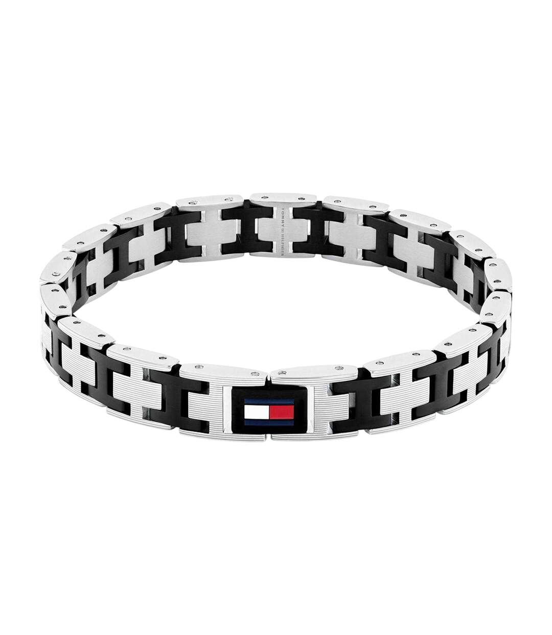 Mens Flag Logo Bracelet One Size Silver Tommy Hilfiger-1