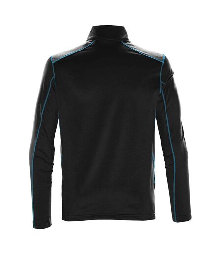 Mens Pulse Zip Neck Fleece Top Black Electric Blue Stormtech