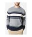 Maine Mens Premium Chest Stripe Sweater (Light Grey)