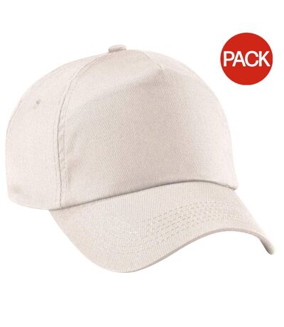 Beechfield Unisex Plain Original 5 Panel Baseball Cap (Pack of 2) (Sand) - UTRW6698