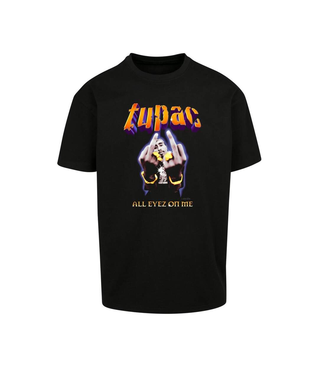 Mens Thug Passion Tupac Shakur Oversized T-shirt Noir Mister Tee-2
