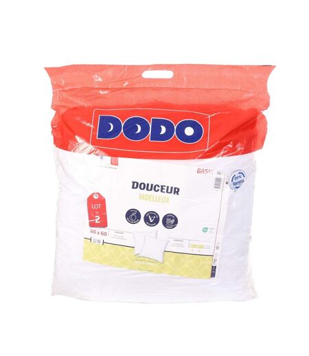 X2 oreillers blanc dodo moelleux 60x60