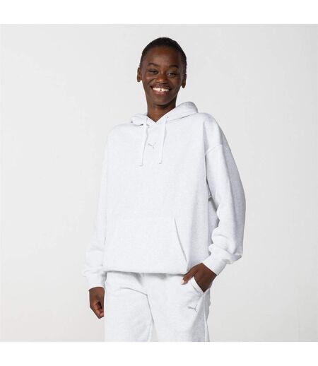 Womens/ladies Essentials Oversized Hoodie Ice Grey Marl Puma