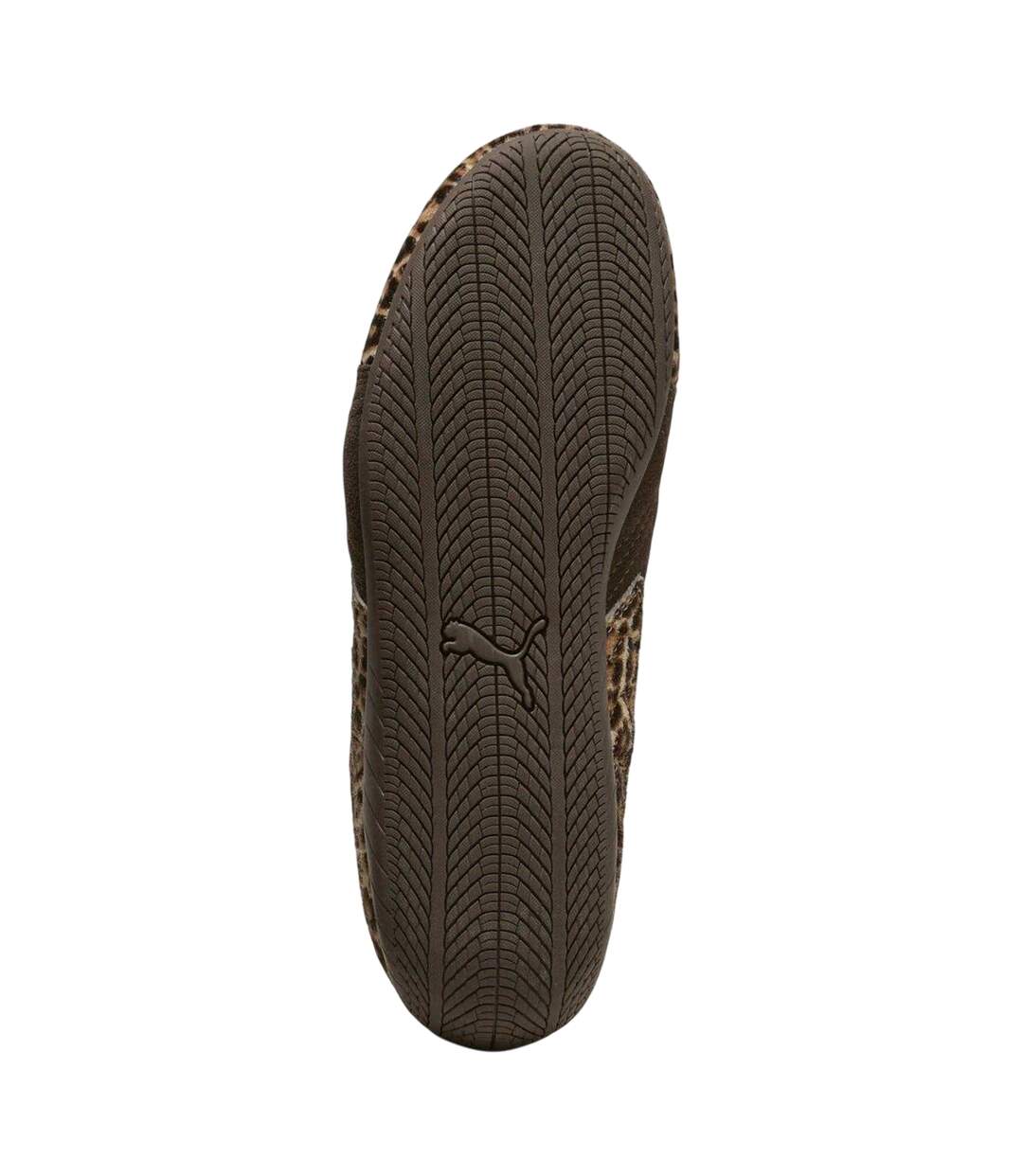 Womens/ladies Speedcat Leopard Print Flat Trainers Brown Puma-4