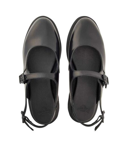 Womens/ladies Madaline Leather Sling Back Mary Janes Black Dr Martens