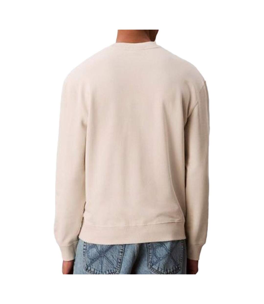 Sweat écru homme calvin klein 350terry monog-2