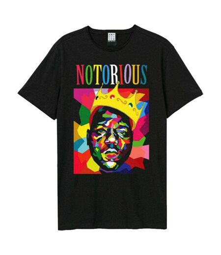 Unisex Adult Geo Crown Notorious Big T-shirt Black Multicoloured Amplified