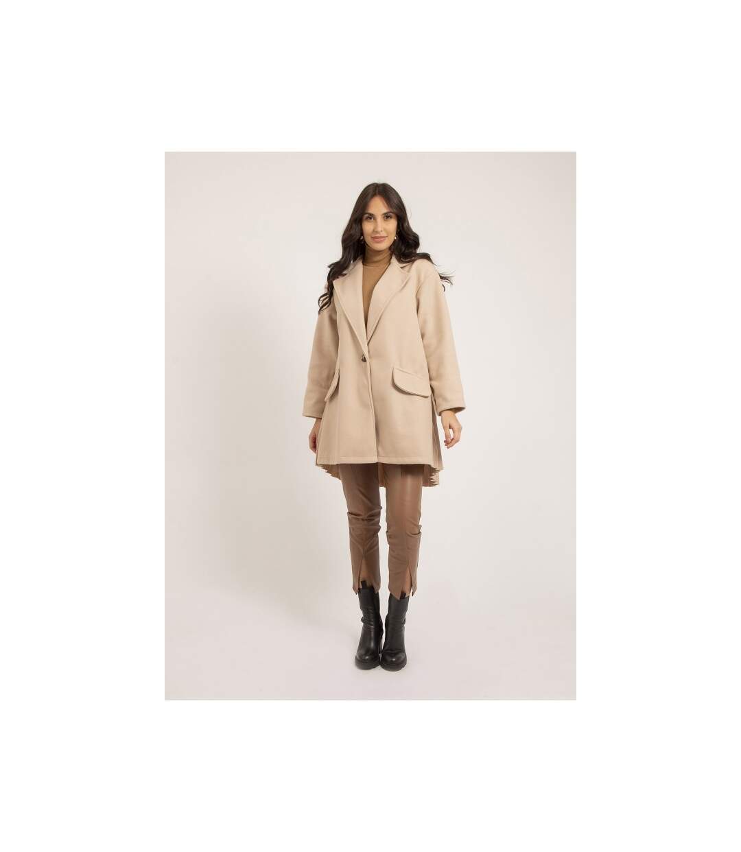 Manteau mi-long plissé ULBAD - Dona X Lisa-4