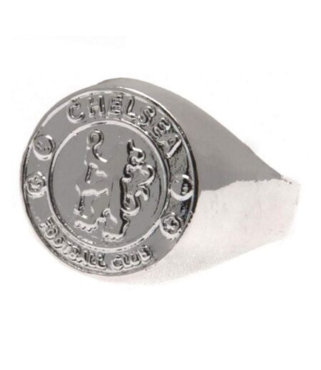 Chelsea FC Silver Plated Crest Ring (Silver) (Large) - UTTA1779