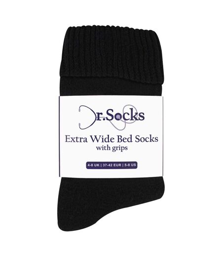 Ladies Extra Wide Winter Bed Socks with Grips | Non Slip Thermal Sleep Socks